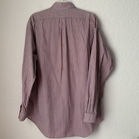 Ralph Lauren Blaire Cotton Red Blue White Casual Button Down Shirt Size L - Picture 3 of 8